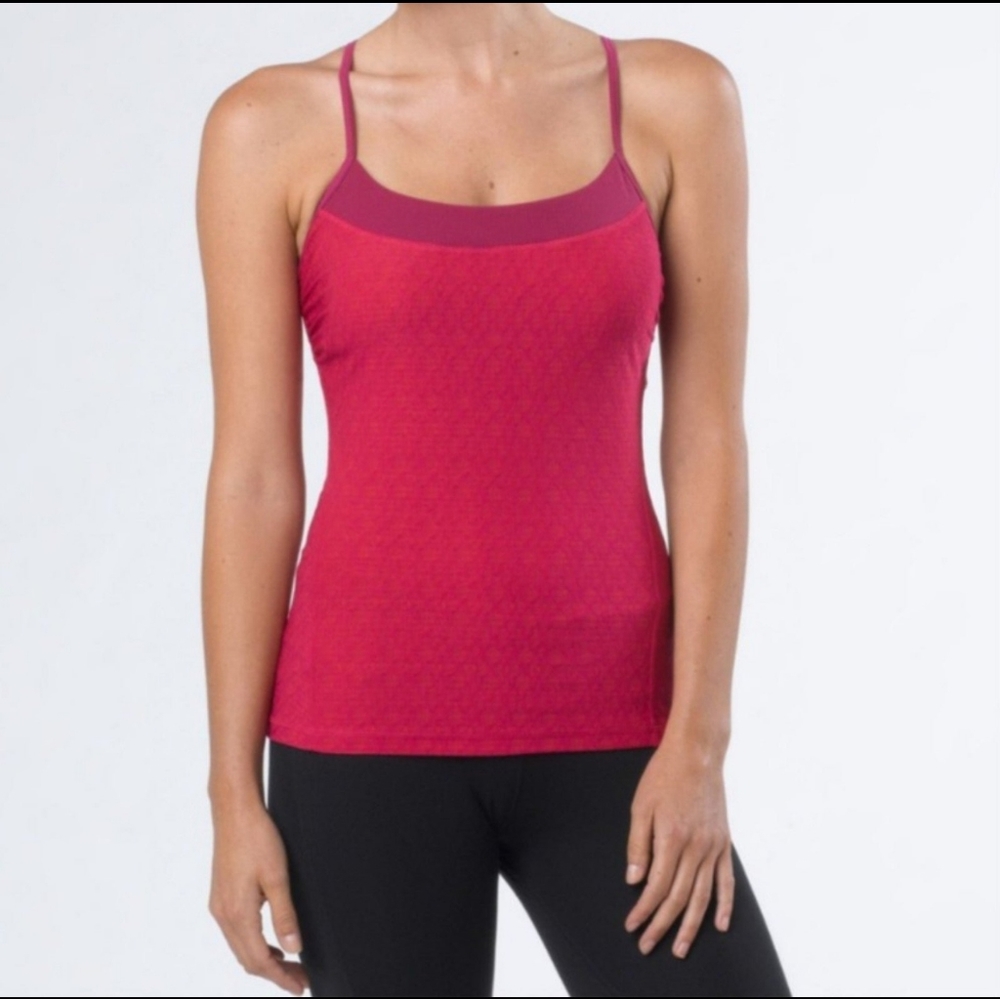 prAna Perla Gym Workout Pink Fitted Camisole Tank Top XS‎